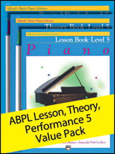 Alfred's Basic Piano Library Lesson, Theory, Recital Level 5 piano sheet music cover